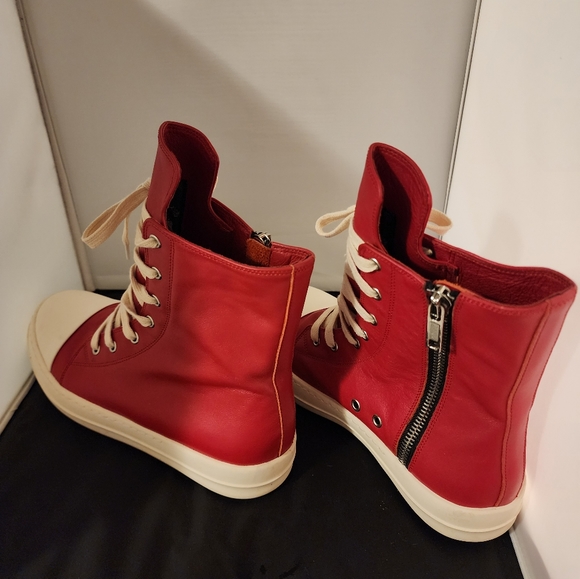 Rick Owens high-top sneakers in smooth calf leather size 10 - Picture 3 of 11